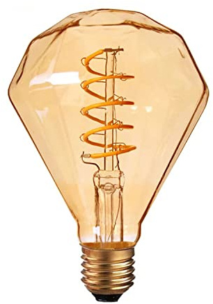 LEDSone Vintage Edison LED Light Bulb 4W, E27 Screw Bulb Retro Old Fashioned LED Filament Glass Antique Lamp Makes Beautiful Design (Pack 1 - Diamond Bulb)