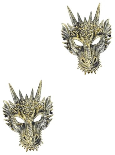 ibasenice 2 Pièces masque de dragon chinois masques spectacle d'opéra masques halloween mask masques halloween déguisements d'halloween Accessoire de costume de fête costume de cosplay