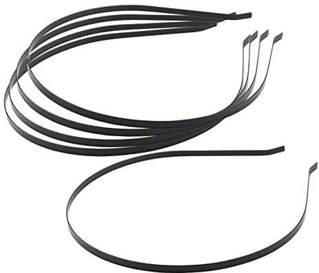 Lot de 5 bandeaux de 5 mm en acier inoxydable pour femme Noir 5 mm