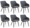 CLIPOP Esszimmerstühle 6er Set, Küchenstuhl Kunstleder Bezug Wohnzimmerstuhl Polsterstuhl mit Armlehne Metallbeine Polstersessel Stuhl für Esszimmer Wohnzimmer Küche (6, Kunstleder Graphitgrau)