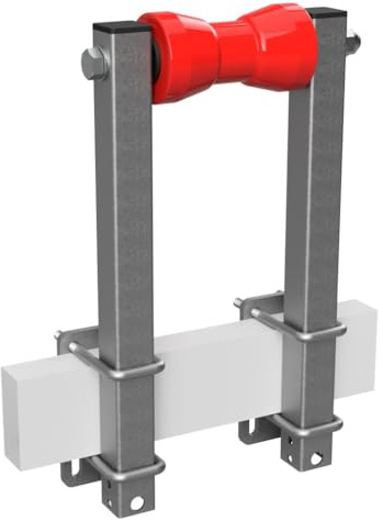 SUPROD Polyurethan Kielrolle mit Stützen Sliprolle Bootstrailer Sliphilfe verzinkt B=160, L=450 mm, rot