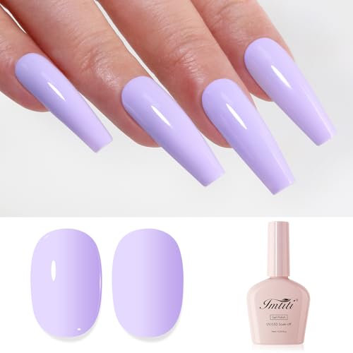 Imtiti Smalto Semipermanente Unghie Pastello, Smalti Semipermanenti Per Unghie Viola Pastello UV Led Soak Off Primavera Estate Smalto Gel Unghie UV Naturale Gel Nail Polish Per Domestico 10ml