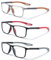3 Pack Lesebrillen mit Blaulichtfilter, Anti-UV/Blendung Flexibel und Leicht TR90 Sportbrillen Lesehilfe Lese Brillen Computerbrille für Damen und Herren, Stärke +1,5