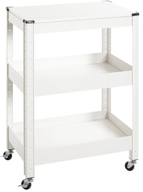 HAKU Möbel Carrito de Servicio para Muebles, Blanco, metálico, Dimensiones 50 cm de Ancho x 75 cm de Alto x 32 cm de Profundidad, Estilo Moderno