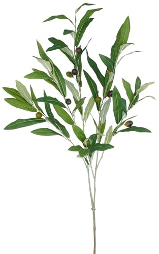 CREATIV green künstlicher Olivenzweig ca. 120cm I Olivenzweig für Vase I Dekozweig künstlich I künstlicher Zweig mit naturgetreuen Oliven I Tischdeko I Ganzjahres-Deko I hochwertige Kunstblumen