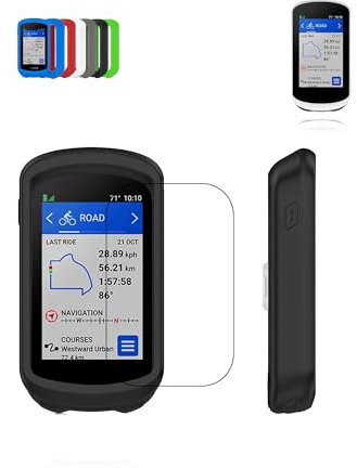 Cover for Garmin Edge Explore 2 GPS Bicycle Navigation, Silicone Protective Case with TPU Screen protector - Shockproof, Seamlessly Fitted, Skin-Friendly & Waterproof for Enhanced Durability, Black