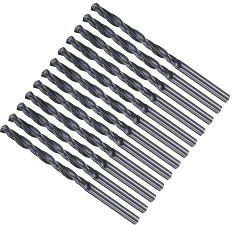 METALLIXITY Drill Bit (3.3mm) 12Pcs, 4241 High-Speed Steel Straight Shank Nitriding Black 118° for Wood Plastic Iron Copper Aluminum Low Soft Metal