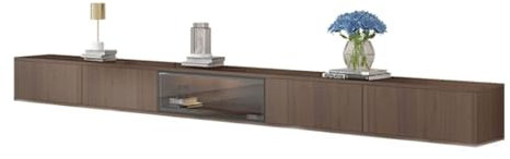 Lowboard Hängend TV-Ständer for Schlafzimmer, Wohnzimmer, an der Wand montierter schwebender TV-Ständer aus Holz mit Lagerschrank for unter dem Fernseher, moderner Fernsehständer, TV-Schrankregal mit