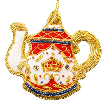 British Themed Christmas Hanging Decorations - Simply Sew CraftyTM (Teapot)