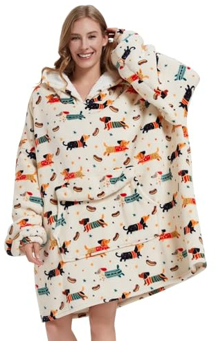 Fiosnow Leuchtet im Dunkeln, Decken-Kapuzenpullover für Damen und Herren, Erwachsene, Übergröße, tragbare Decke, Hoodies für weich und warm
