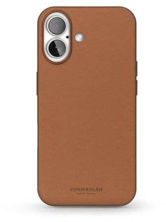 VONMÄHLEN Like Leather Case – Luxuriöse Hülle aus veganem Leder, kompatibel mit iPhone 16 Plus und Mag-Safe, umweltbewusst und elegant - Brown