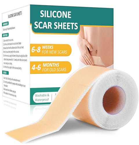 Dufuso Cerotti Silicone Cicatrici, Fogli di Silicone per Cicatrici, Silicone Scar Sheets Riutilizzabile per Cicatrici da Taglio Cesareo e Ustioni(4cm x 300cm)