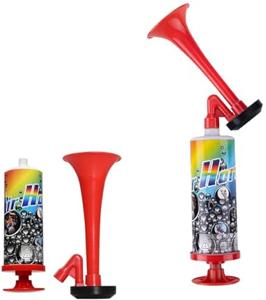 Srcasy 2 Stück Manuelle Stadion-Trompete, Luftdruck Air Horn Extrem Laut, Signalhorn Mit Pumpe, Krachmacher Horn,Fussball Trompete, Tröten, für Fußballspiele, Partys, Outdoor-Aktivitäten Und Notfälle
