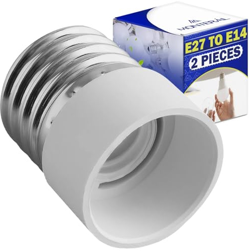 MONTERAL 2 Pezzi Adattatore E27 E14 per Sostituzione della Lampadina 220/240V 50-60Hz 50W - Garanzia di 10 Anni