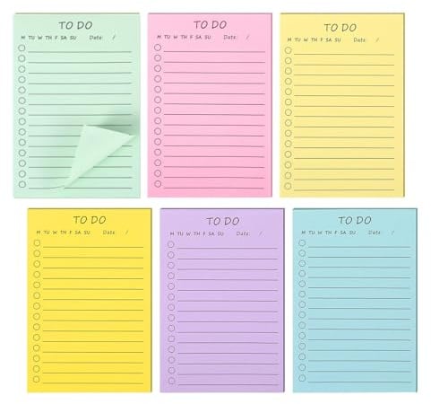 Notes To Do List,300 Feuilles Blocs de Notes Adhésives,Notes Autocollantes Lignées Adhésifs Couleurs Assorties Sticky Notes pour Book Etudiants Lecture Bureau,L'école(10 x 15 cm)