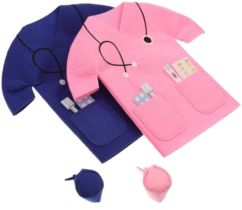 VALICLUD 2 Sets Felt Wine Bottle Bags Doctor Theme Wine Tote Bags Blue Pink for Packaging and Decoration