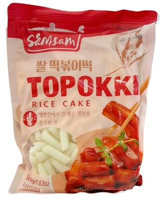 Samsam Topokki Rice Cake 500g | Korean Traditional Soft Tteokbokki Rice Cakes | Ready to Cook | 4 Servings