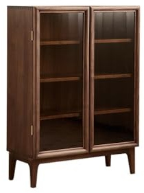 GUERNSEY Wine Cabinet 80x35x110cm Walnut Wood Living Room TV Storage Table, Simple Bookshelf, Home Wall-mounted Wine Display Storage Cabinet Wine Rack