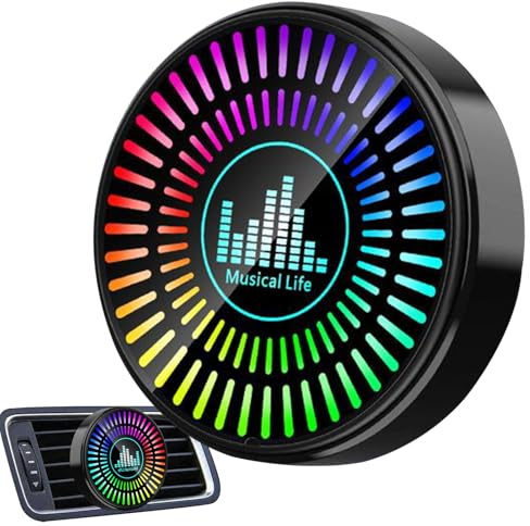 Auto-Diffusor-Entlüftung – Auto-Lufterfrischer mit LED, Typ-C DC5V1A Geruchsbeseitigungsgerät, 100–10.000 Hz Schallsteuerung, Auto-Lufterfrischer | Tragbarer Aromaspender für Damen-Hotelzimmer