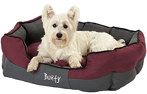 Bunty Anchor Sofa Dog Bed, Large - Plush Cushioning & High Sides - Water Resistant, Anti Anxiety, Indoor & Outdoor Suitable, Washable Pet Bed - Large, Red