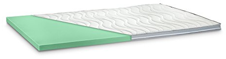 Kaltschaum Topper Matratzenauflage | 7 cm Gesamthöhe | abnehmbarer und waschbarer Bezug | Bezug mit 3D-Mesh-Klimaband und Stegkanten | H2 - weich | 90 x 220 cm.