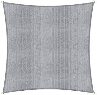 Lumaland Sonnensegel Quadrat | 3 x 3 Meter Wetterbeständiger Sonnenschutz inkl. Befestigungsseile | Terrasse, Garten & Balkon Schattenspender mit UV-Schutz [Hellgrau]