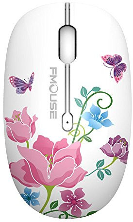 TENMOS M101 Wireless Mouse 2.4G Cute Silent Optical Travel Mice with USB Receiver for Notebook/PC/Laptop/Computer/Macbook,DPI 1600,3 Buttons(Butterfly)