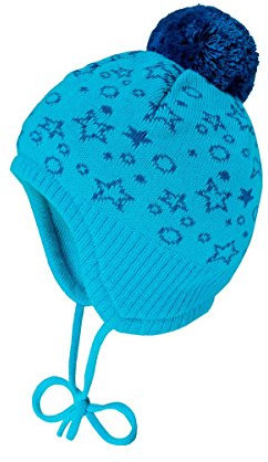 maximo Baby Bommelmütze Strick Mütze Pompon Inkamütze Jacquard Sterne (41)