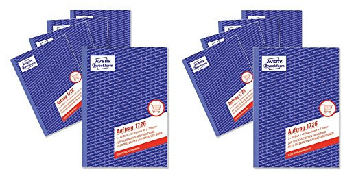 Avery Zweckform 1726-5 Auftrag (A5, selbstdurchschreibend, 3x40 Blatt) 5er Pack, weiß/gelb/rosa (10 Stück)