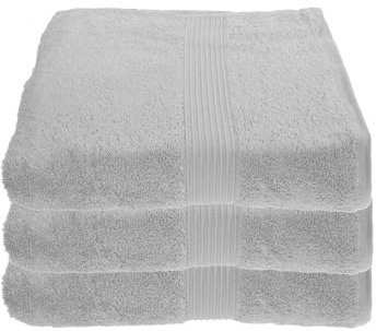 Julie Julsen 3er Pack Duschtuch 23 Farben erhältlich weich und saugstark 500gsm Öko Tex 70 x 140 cm Silber