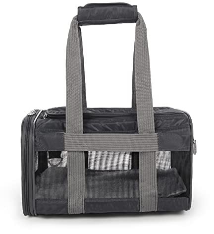 Sherpa Genuine Deluxe Pet Carrier - Airline Approved and Guaranteed on Board - Charcoal Grey, Small