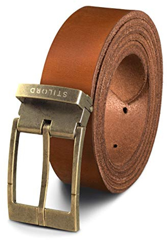 STILORD Vintage Ledergürtel Herren Damen Universal Kürzbar Echtledergürtel Herrengürtel Damengürtel Büffelleder, Farbe:veneto - braun | Schnalle antik - bronzen I I, Größe:Universal 80-130 cm