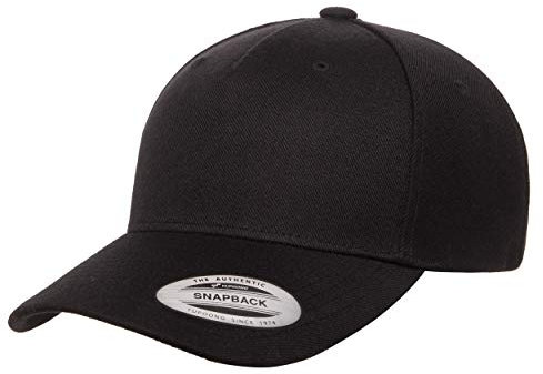 Yupoong Herren Yp Classics 5-Panel Premium Curved Visor Snapback Cap Verschluss, Schwarz, Einheitsgröße