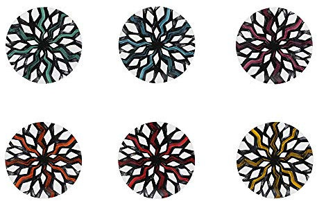 Rose & Tulipani - Set di Piatti Frutta Mix da 6 Pezzi - Noir, Stoneware - Stoneware - Ø 20,5; h2,5 cm
