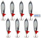 Fishing Spoon Lures, 8pcs Hard Metal Spoon Fishing Lures Casting Trout Spoons with Treble Hook Jigging Spoon Bait for Bass Pike Trout Walleye Salmon Saltwater Freshwater