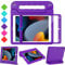 Surom Kids Case with Screen Protector for iPad 10.2 Inch 2021/2020/2019 (9th/8th/7th Generation), Shockproof Convertible Handle Stand iPad 10.2 9th/8th/7th Generation Case for Kids, Purple