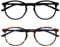OPULIZE Met-Brille Blaulichtfilter 2er Pack Schlank Runder Rahmen Federscharniere Verbessert Schlaf Computerbrille Gaming Entspiegelt Schwarz Braun Herren Damen BB60-12 +0.00