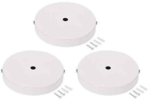 sourcing map 3St Retro Licht Baldachin Satz Wandleuchte Deckenplatte Halterung 120mm 4,7 Zoll Weiß