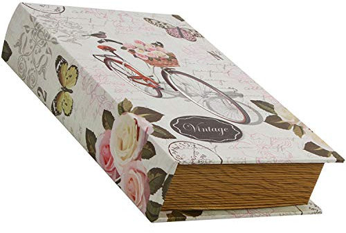 SAFE Buchbox Motiv Nostalgie Fahrrad - Schatztruhe Hochzeit klein - Holztruhe, Schatzkiste Kinder, Geschenk-Box I 36 x 28 x 8 cm