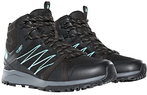 THE NORTH FACE - Litewave Fastpack II wasserdichte Schuhe für Damen - Halbhoch - TNF Black/Aqua Splash, EU 39.5