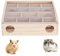 Hamster Labyrinth Tunnel Spielzeug, Naturholz Hamster Labyrinth Maus Intelligentes interaktives Haustier Spielzeug mit Acrylabdeckung für Zwerg Hamster Rennmaus Mäuse