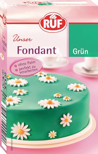RUF Fondant grün, zum Formen von Figuren, Blumen und Buchstaben geeignet, Modellierfondant, Rollfondant, ohne Palmöl, glutenfrei und vegan, 250g