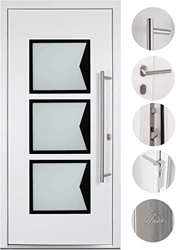 kuporta Alu-Kunststoff Haustür MIRA DOOR weiß 100 x 210 cm DIN links inkl. Stoßgriff-Set