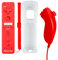 QUMOX Telecomando Wii, 2 in 1 Motion Plus Integrato Remote di Gioco Controller con Custodia in Silicone e Cinturino da Polso per N. Wii e Wii U Rosso
