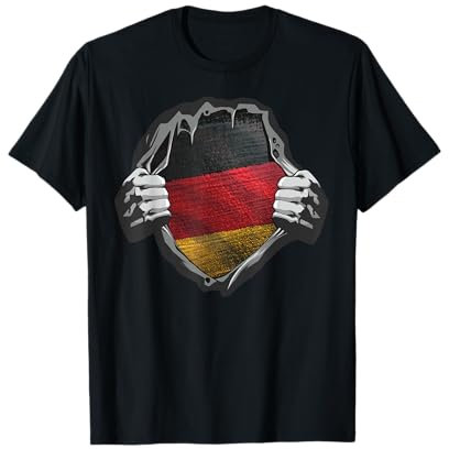 Deutschland Fahne Aufgerissenes Hemd Deutschland T-Shirt