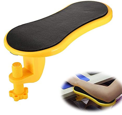 MDDZ Verstellbare Computer Handgelenkstütze Armlehne, Schreibtisch Extende Handgelenkauflage, Armstütze Mauspads, Hand Schulter Schutz Armlehne Pad für Zuhause, Büro, Armermüdung Lindern, Gelb