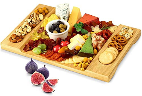 FXNFXLA Set di Taglieri per Formaggi, Tagliere in bambù, Carne, Salumi, Vassoio, Vassoio, per Preparare Formaggi, Antipasti, Frutta, Carni Deliziose