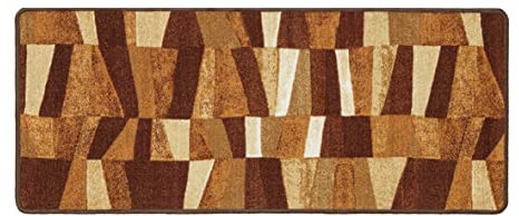 Baroni Home Tappeto Cucina Antiscivolo, Passatoia Decorata Lavabile 57x140 cm Marrone Geometric