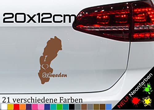 I Love Schweden Aufkleber Skandinavien Stockholm Elch Fischen Wandern 20x12cm in 21 Farben