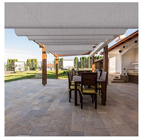 LXLIGHTS Sonnensegel, Einziehbar Welle UV Blockieren Und Sonnenschirm Abdeckung Mit Sliding Track Kit Für Draußen Deck Hinterhof Pavillon (Edelstahlrohr Nicht Enthalten)